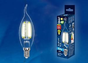 Светодиодная лампа Uniel LED-CW35-6W/WW/E14/CL PLS02WH