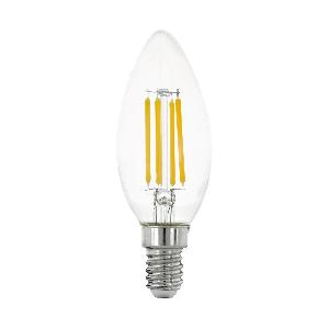 Лампа светодиодная филаментная Eglo E14 4W 2700K прозрачная 11759