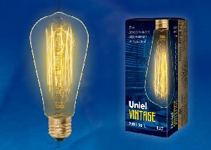 Ретро лампа накаливания Uniel IL-V-ST64-60/GOLDEN/E27 VW02