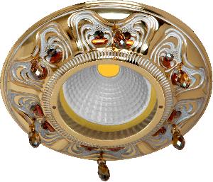 Точечный светильник FEDE Crystal de luxe Gold White Patina FD1006ROPCL
