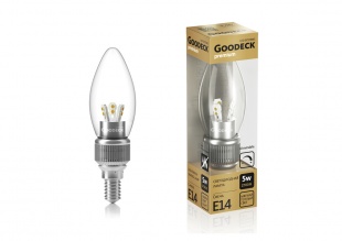 Диммируемая лампа светодиодная Goodeck 5Вт Свеча 2700K E14 GL1003011105D