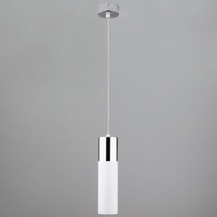 Подвесной светодиодный светильник Eurosvet Double Topper 50135/1 LED хром/белый