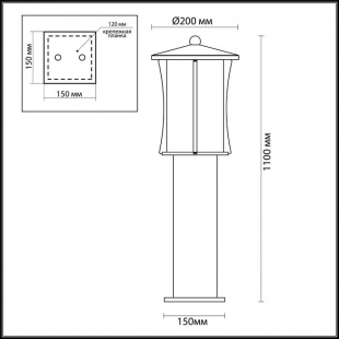 Садово-парковый светильник Odeon Light Galen 4173/1F