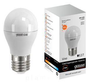 Лампа Gauss LED Elementary Globe 6W E27 2700K