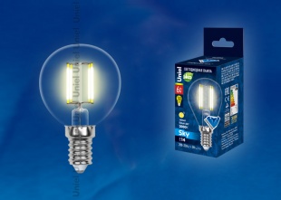 Светодиодная лампа Uniel LED-G45-6W/WW/E14/CL PLS02WH
