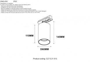 Трековый светильник Crystal Lux CLT 0.31 013 WH-WH