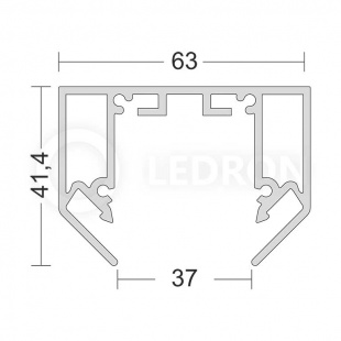 Профиль для светодиодной ленты под натяжной потолок LeDron АВД-4711 BLACK