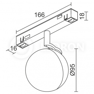 Трековый магнитный светодиодный светильник LeDron DY-0200BR