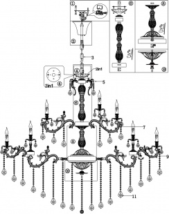 Люстра Maytoni Monica DIA882-PL-45-G