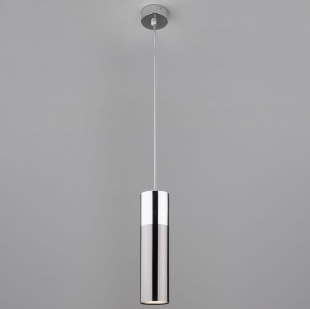Подвесной светодиодный светильник Eurosvet Double Topper 50135/1 LED хром/черный жемчуг
