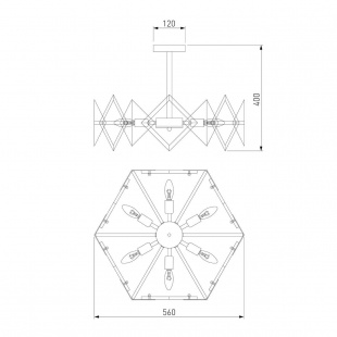 Люстра Eurosvet Origami 60121/6 латунь Smart