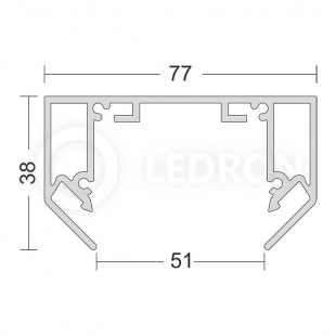 Профиль для светодиодной ленты под натяжной потолок LeDron АВД-4662 Black